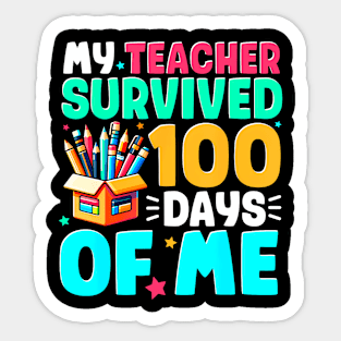 100th Day 100 Days Of School Teacher Boys Girls Kids Sticker